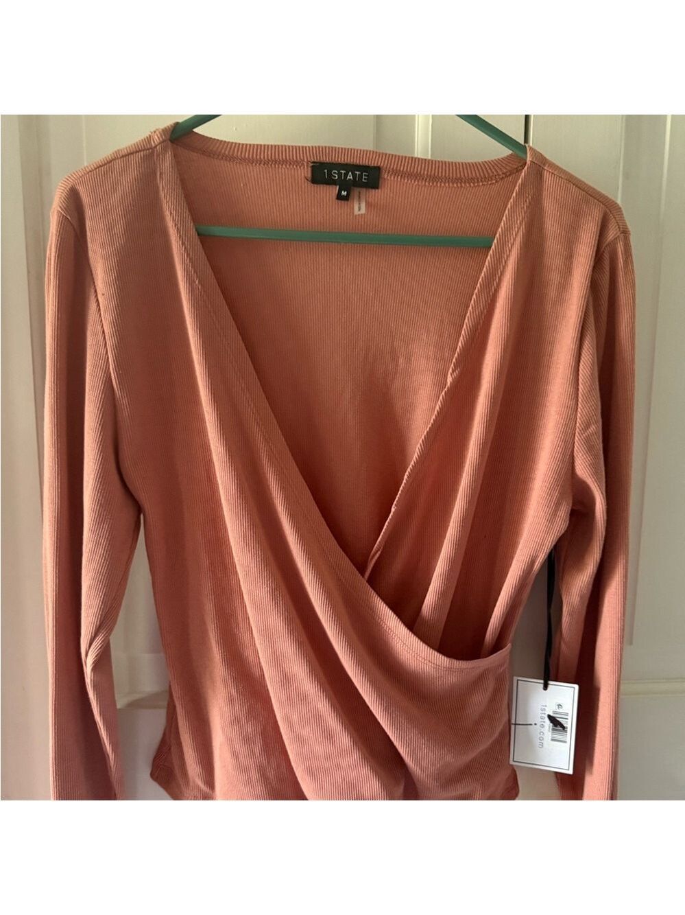 NWT 1 State Women's Dusty Rose Wrap Blouse